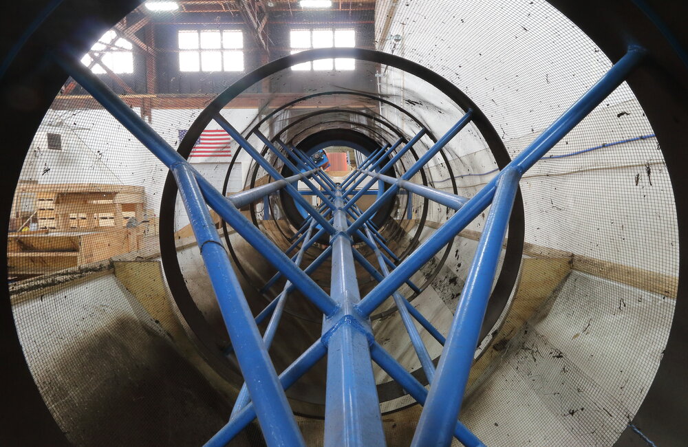 JOHN CROPLEY/Gazette Business Editor
This centrifugal separator at BioSoil Farms screens out finished worm castings and separates them from worms, worm eggs and scraps.